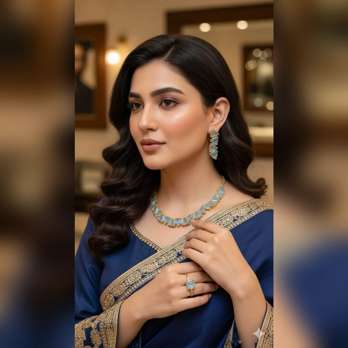 Turkish Necklace Set with Adjustable Rings – Elegant Ottoman Style