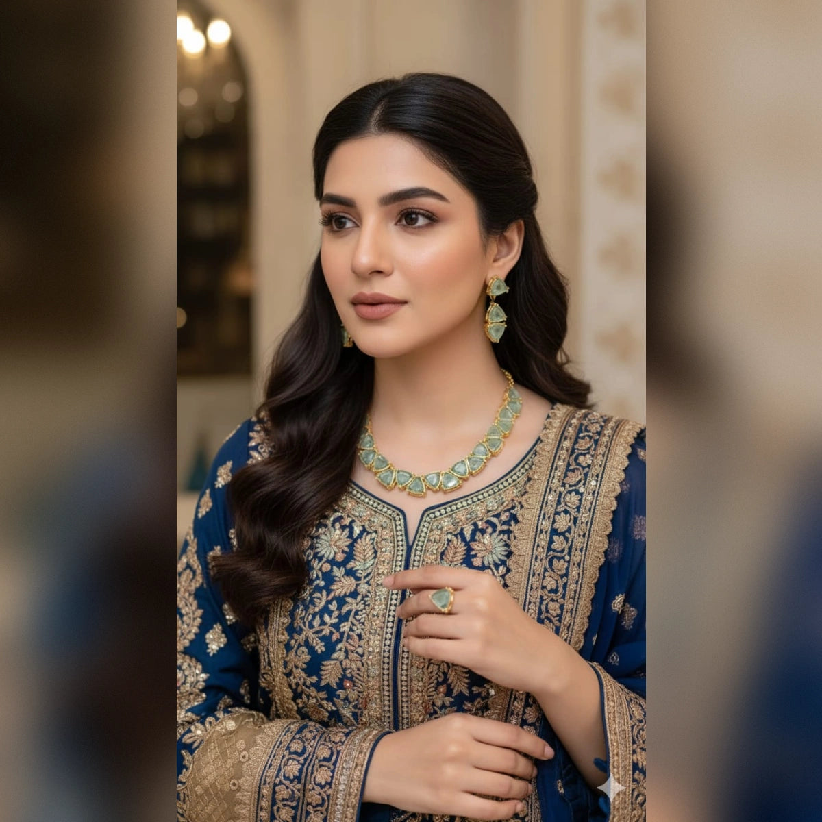 Turkish Necklace Set with Adjustable Rings – Elegant Ottoman Style