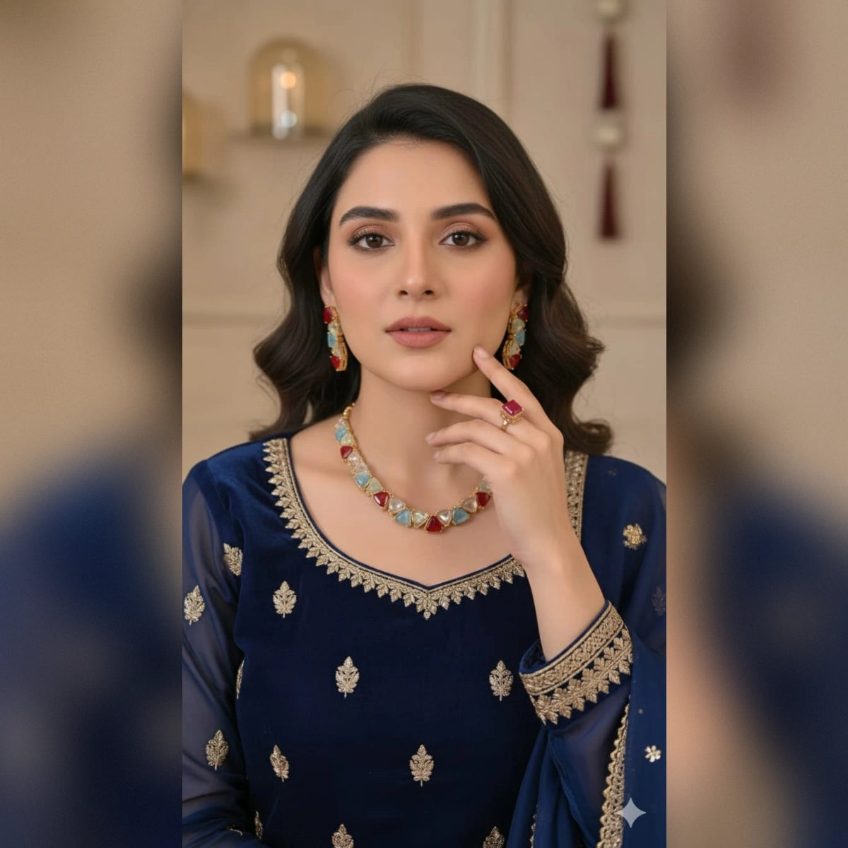 Turkish Necklace Set with Adjustable Rings – Elegant Ottoman Style