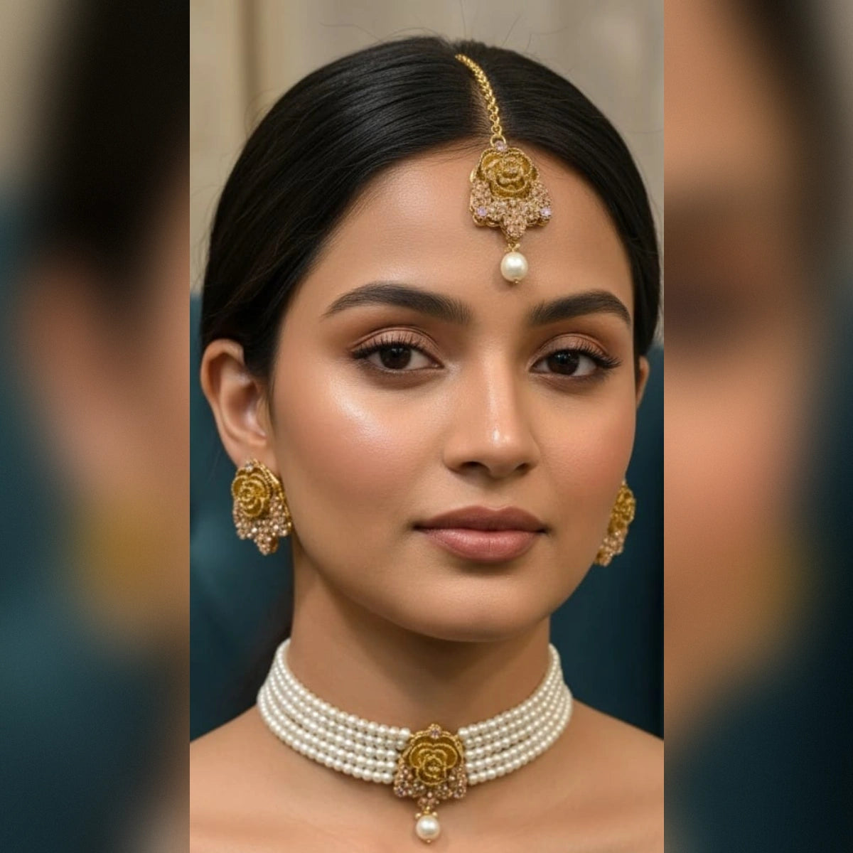 Turkish Flower Choker Set – Elegant Floral Charm