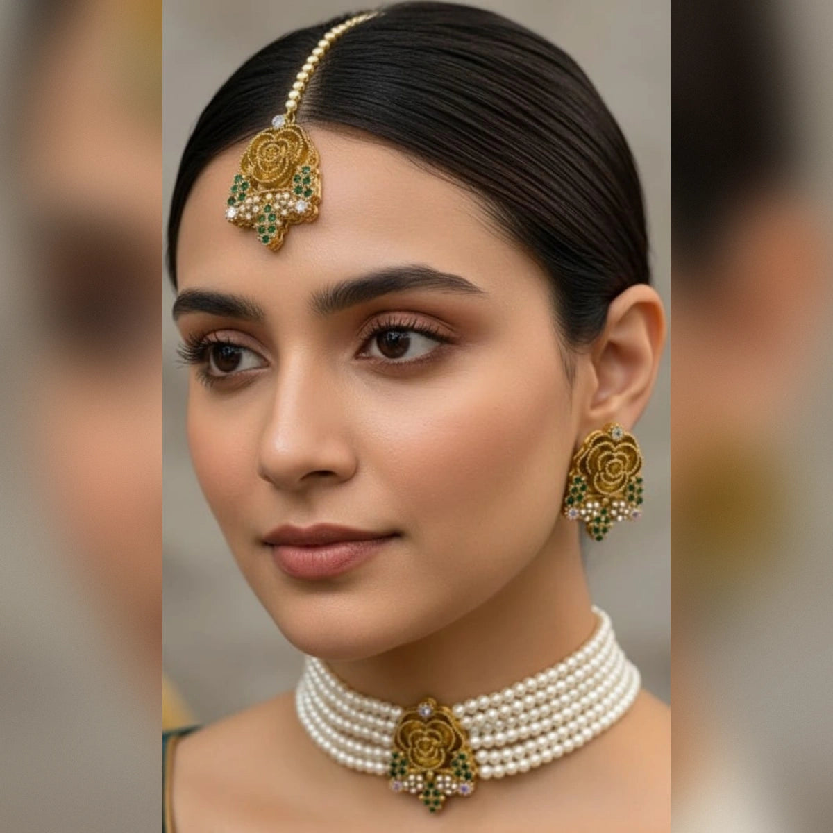 Turkish Flower Choker Set – Elegant Floral Charm