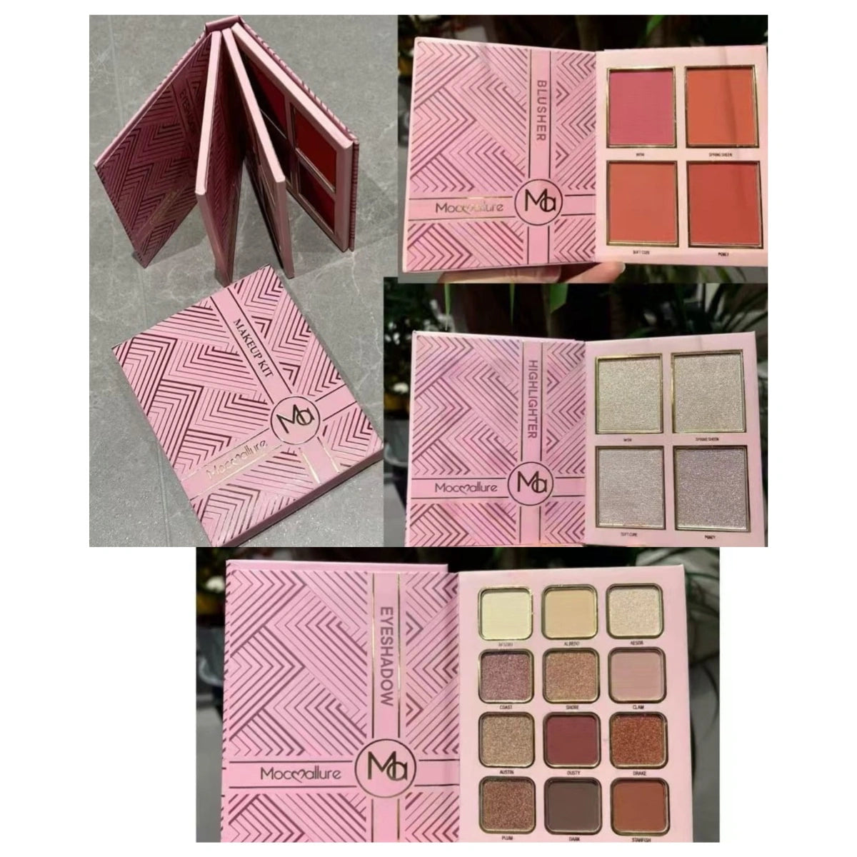 Mocallure Makeup kit - Eyeshadow, Highlighter & Blush