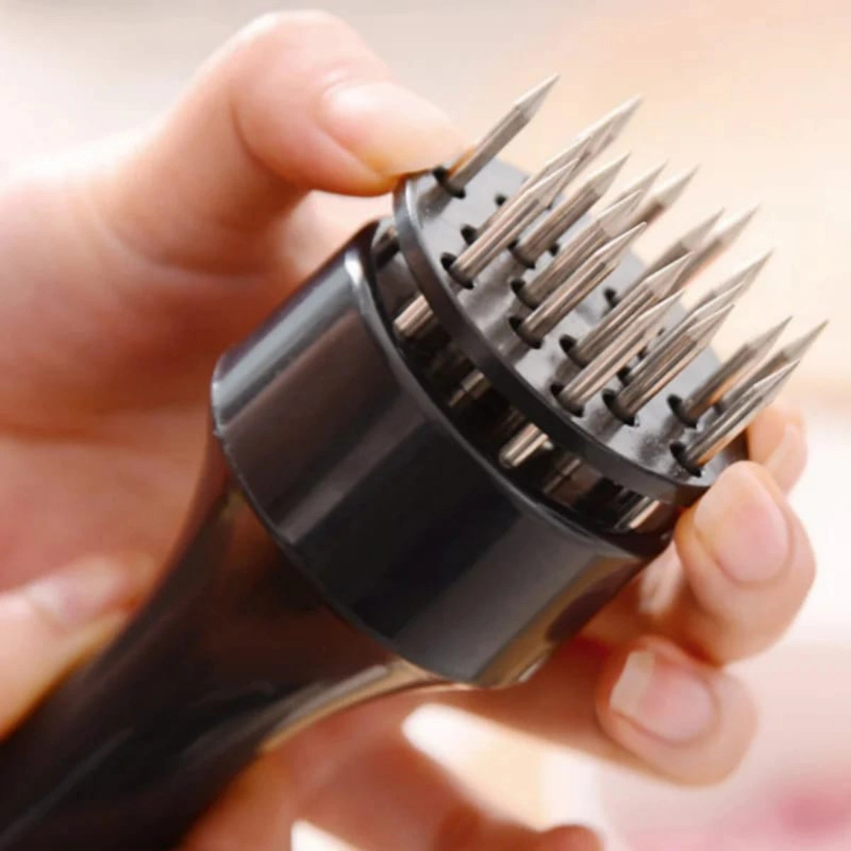 Stainless Steel Meat Tenderizer Tool – Needle Type with Plastic Handle
