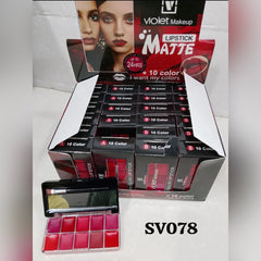 Violet 10 Color Lipstick Palette – Versatile Shades, Endless Looks