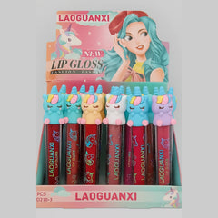 LAOGUANXI lip glosses with unicorn-shaped caps