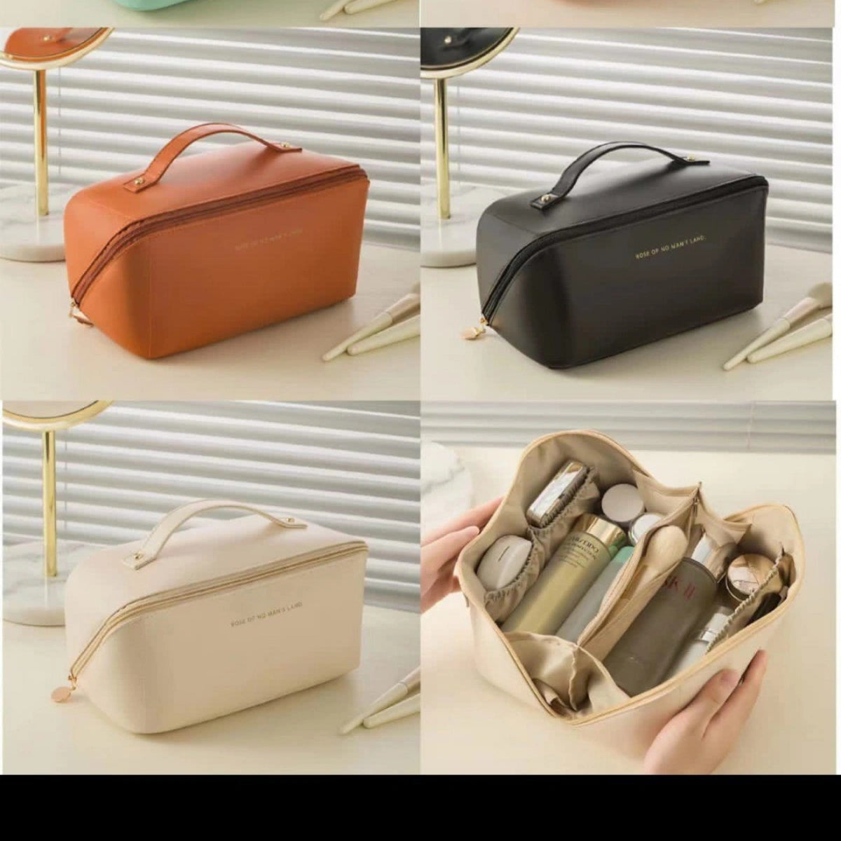 Leather Travel Cosmetics Pouch