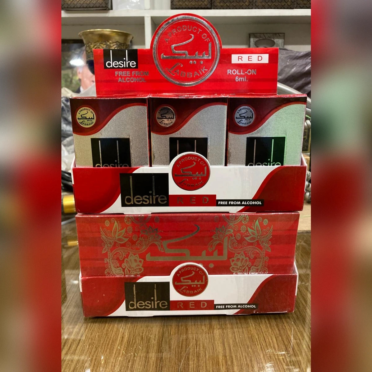 Original labbaik Desire Red attar With Tasbeeh - 6ml