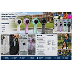 Portable Handheld Turbo Fan with Digital Speed Display - Each
