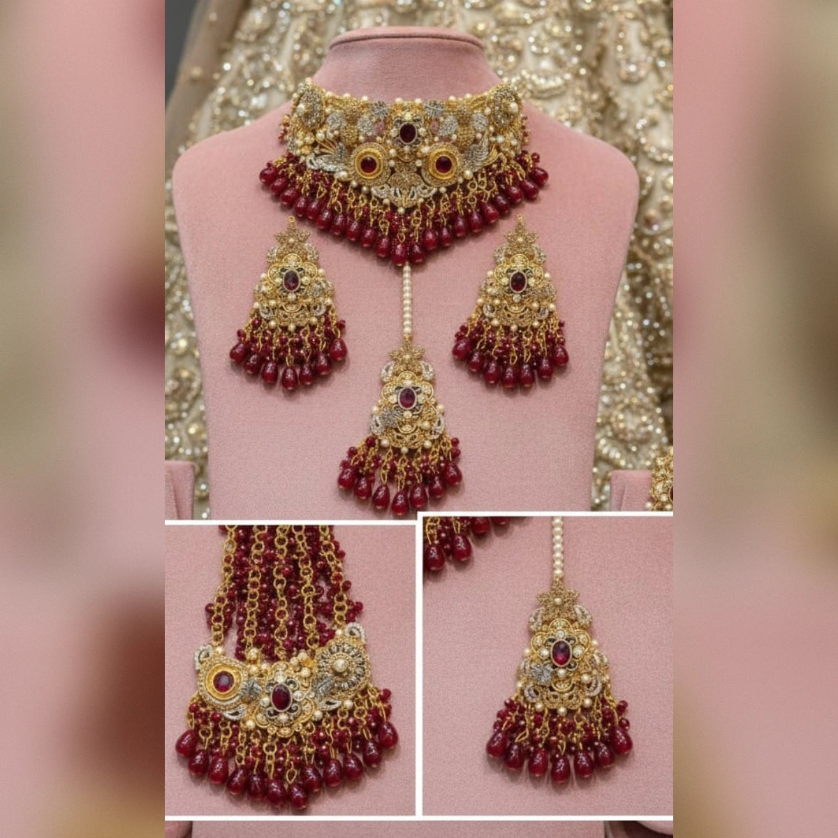 Turkish Maroon Bridal set
