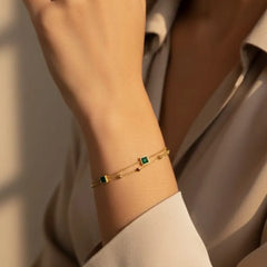 Stainless steel Green ancklet