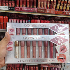 Qoiden Rose Matte Lipgloss - 12 Pcs