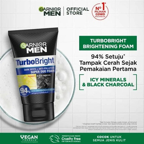 Garnier Face Wash Turbo Bright  Super Duo Foam Vitamin C - 100gm