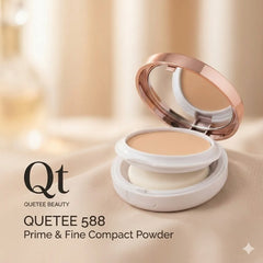 Quetee Beauty 2in1 High Quality Prime Fine Compact Powder
