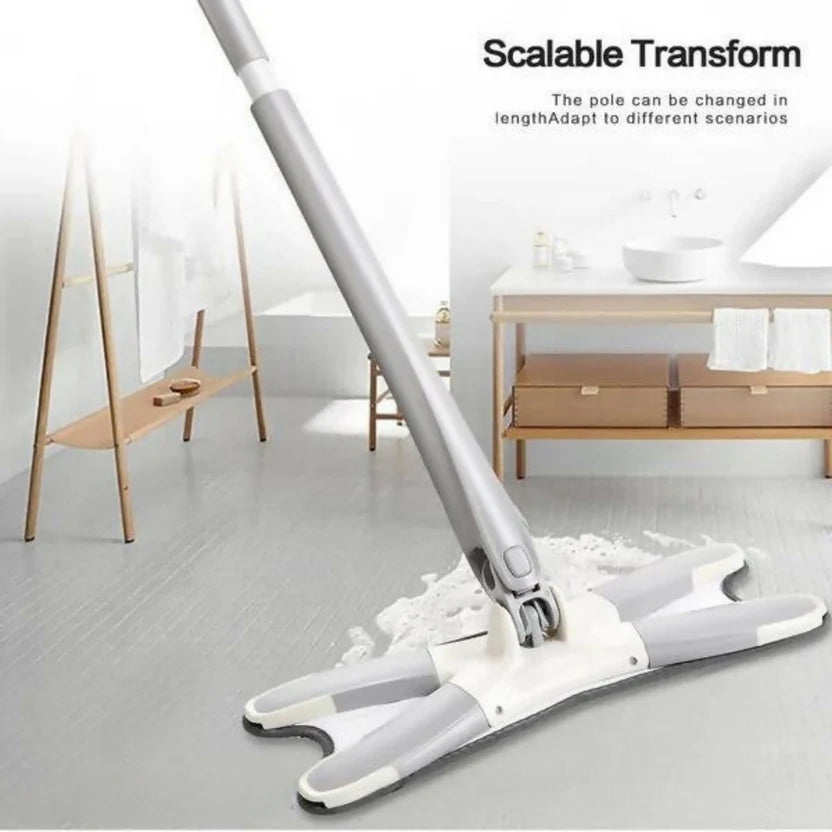 X-Type Microfiber Flat Mop with Twist Mechanism
