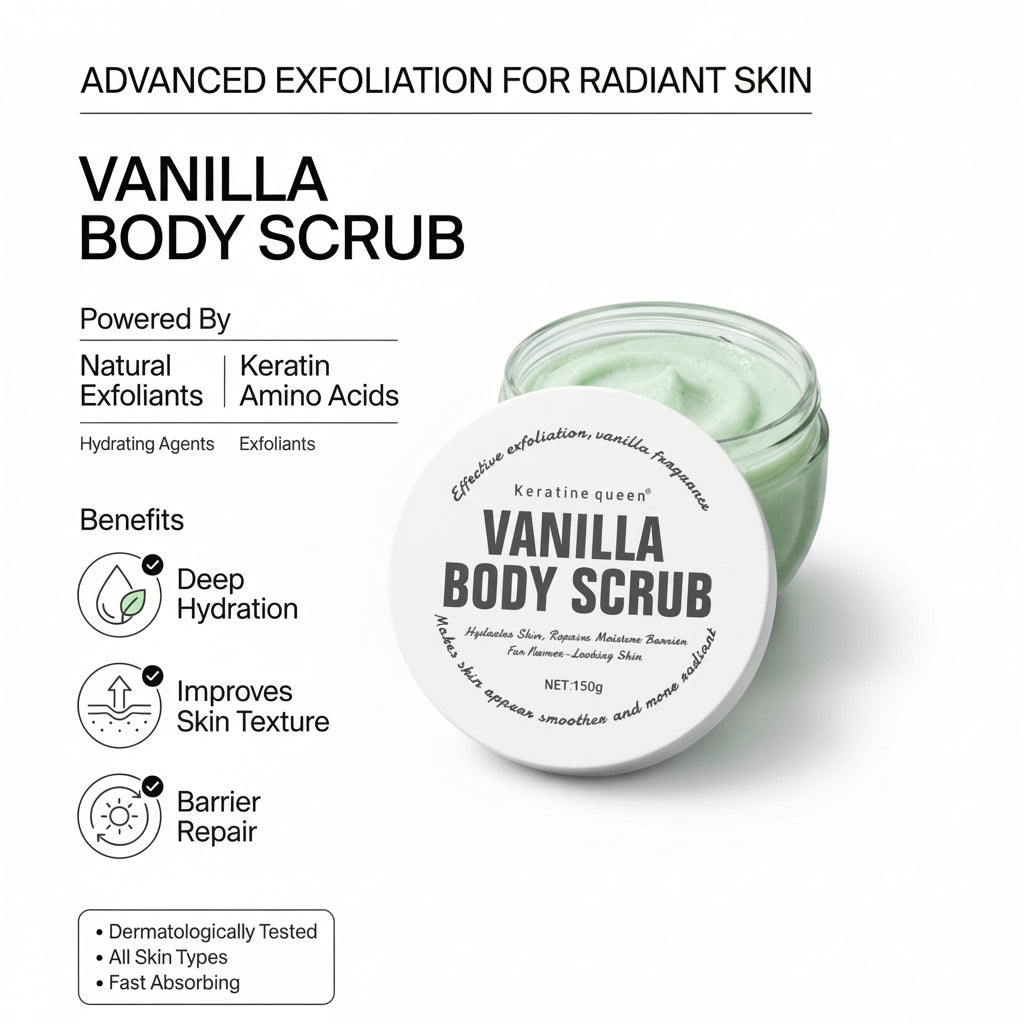 Keratine Queen VANILLA Body Scrub - 150g
