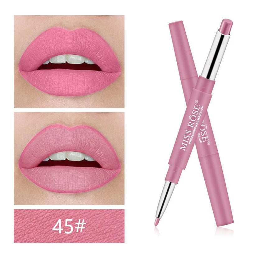 Miss Rose High Pigment 2 In 1 Lip Liner Lipstick - Pink Shades