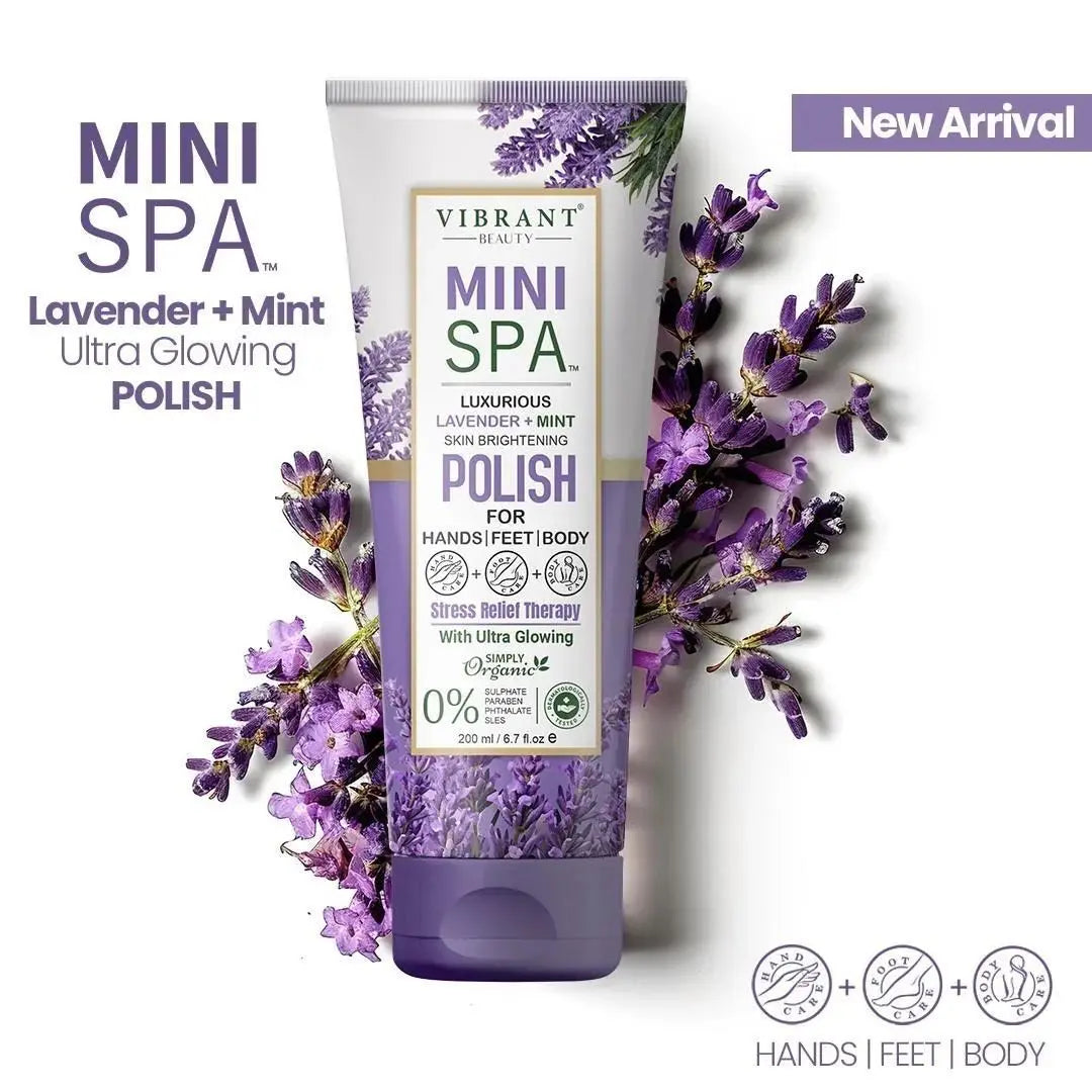Vibrant Beauty Mini Spa Lavender + Mint Manicure Pedicure Kit 200 ML(5Pcs)