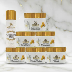 Vitally Gold 6 Steps Facial Set with  Free Gift CLeansing Milk - 120gm