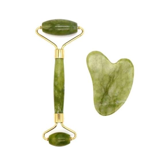 2 In 1  Jade Roller & Gua Sha Set