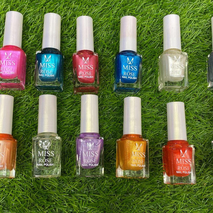 Miss Rose Permanent Nail Polish – Pack of 12